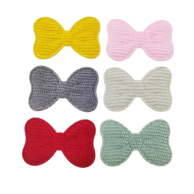 Gepolsterte Applikationen aus Filz mit Schleife, DIY-Kleidung, Hüte, Schleifenapplikation, Haarspangen-Zubehör, Aufnäher, 4 x 2,5 cm, 60 Stück – Detail 1