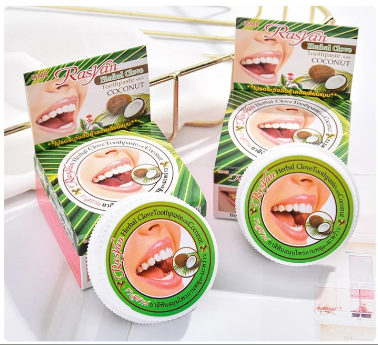 Thailand Natural Herbal Tooth Whitening Toothpaste Remove Stain Antibacterial Allergic Clove