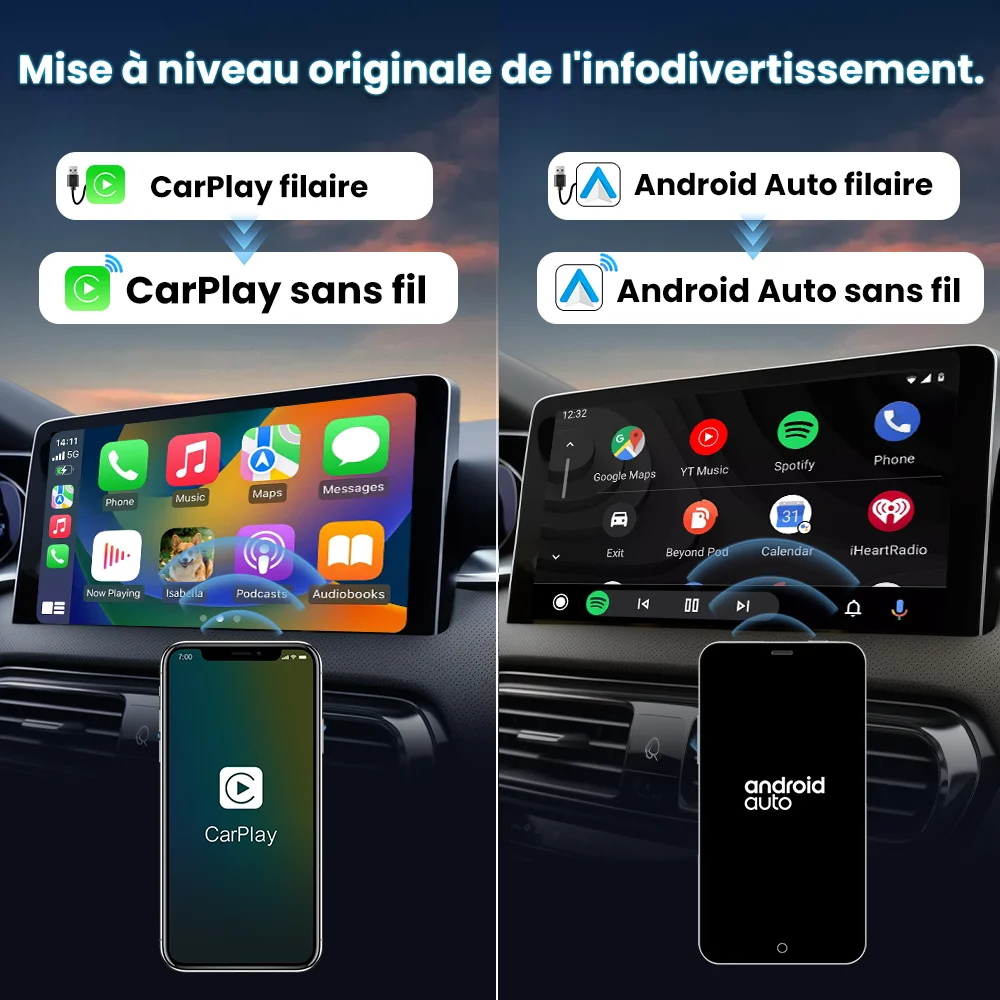 Carlinkit sans fil Android Auto Dongle  Multimédia Carplay Android Auto-Sans  fil-Aliexpress