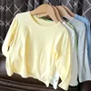 Baby Backing Shirt Super Soft Boys and Girls' White Long Sleeve T-Shirt Summer Air Conditioned Shirt Versatile Solid Color 1