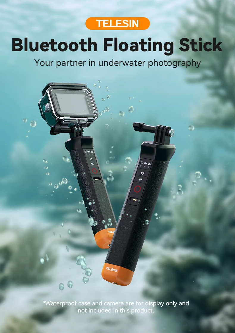 TELESIN Buoyancy Bar Selfie Stick Waterproof Selfie Stick With Hand Strap Wirele