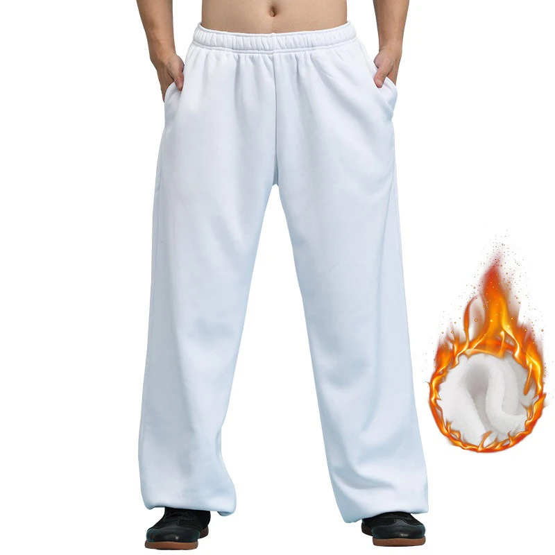 Winter Thicken Tai Chi Pants Wushu Clothing Kung Fu Trousers Martial Art Uniform Breathable Elastic Waist