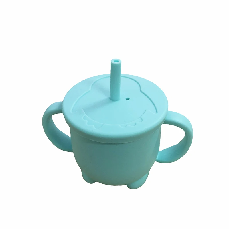 Baby Penguin Straw Cup Food Grade Silicone Children's Creative Straw Cup Baby Learning Cup Baby Anti Drop Water Cup BPA Free 5