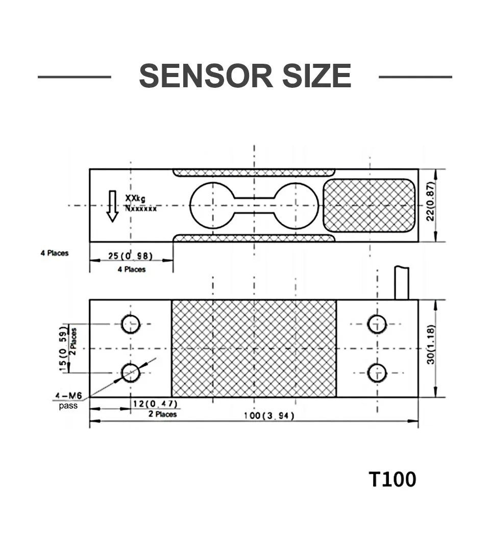 Description Picture 4 of itemSingle Point Load Cell T100 Cantilever Weighing Sensor Strain Pressure For Electronic Computing Scales Shear Beam Load