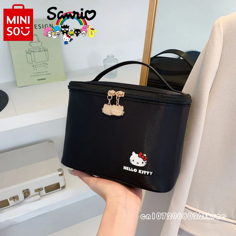 Miniso Hello Kitty New Makeup Bag Fashionable and High Quality Women's Wash Bag Cartoon Large Capacity Portable Storage Bag