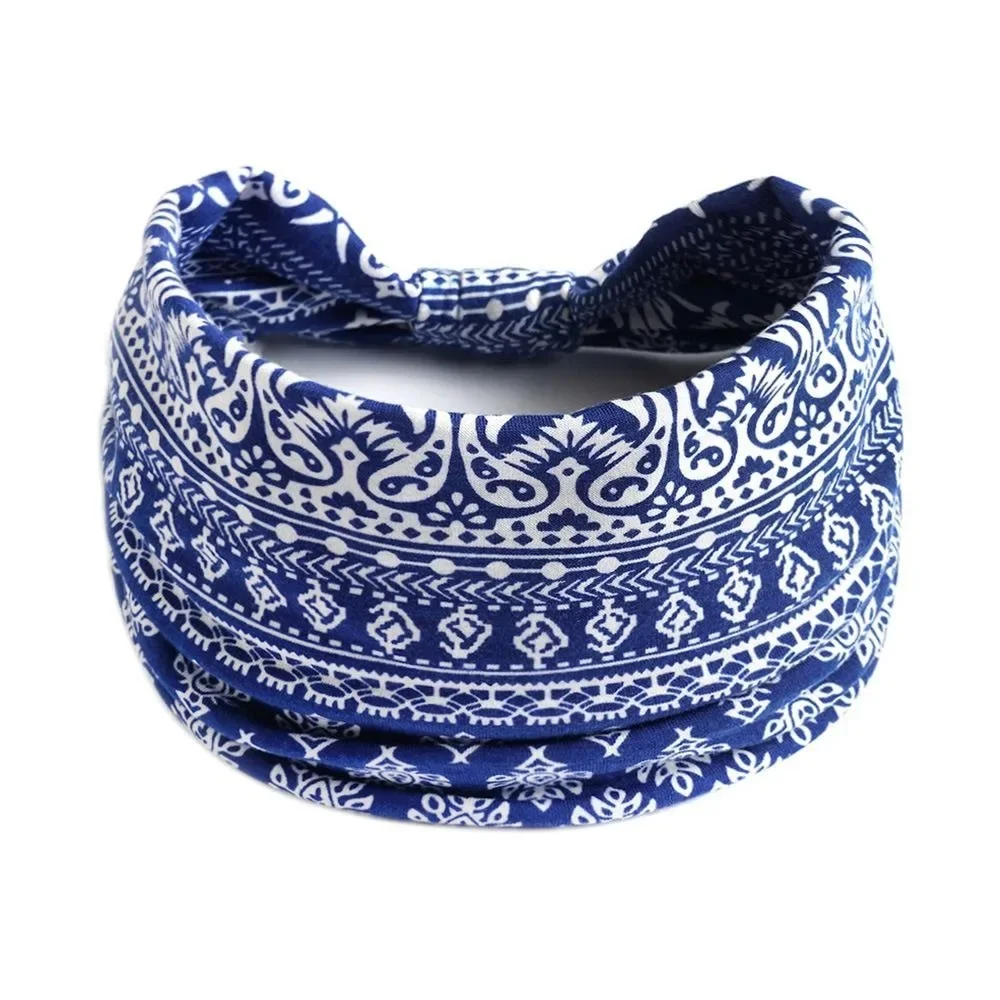 Bohemian Wide Knot Cotton Stretch Yoga Hairband