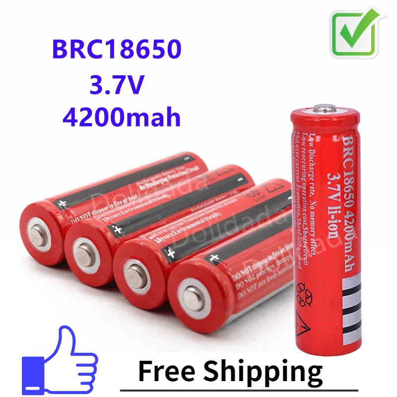 

New 100% Original 18650 3.7V 4200mAh 18650 Lithium Rechargeable Battery for GTL Evrefire Flashlight Batteries