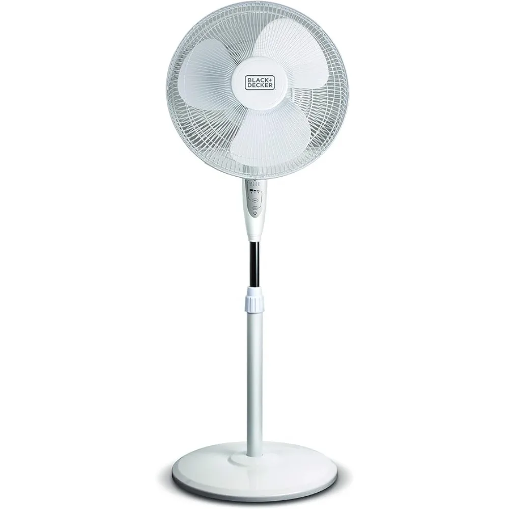 

16" Stand Fan with Remote, White\Black, portable fan ，Cooling Appliances