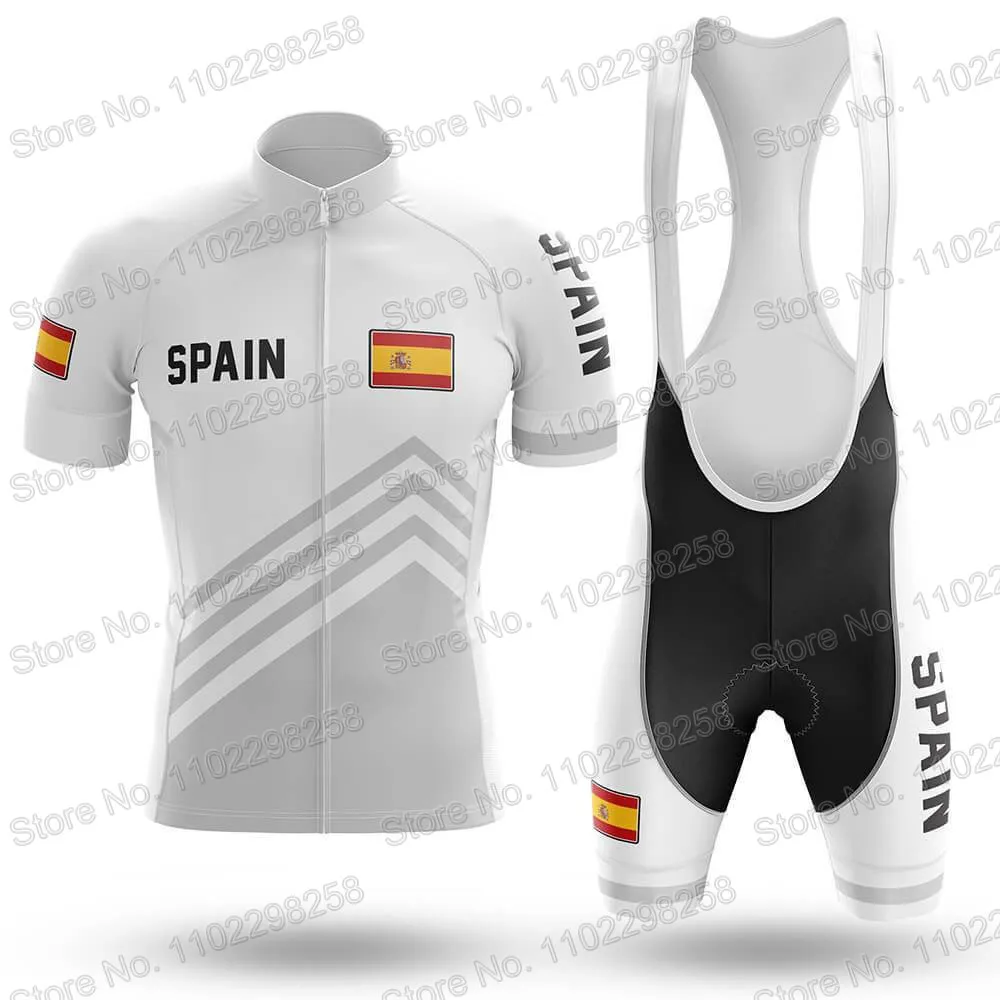 Spain National Team Cycling Jersey Set Espana Flag Clothing Road Bike Shirts Suit Bicycle Bib Shorts MTB Wear Ropa