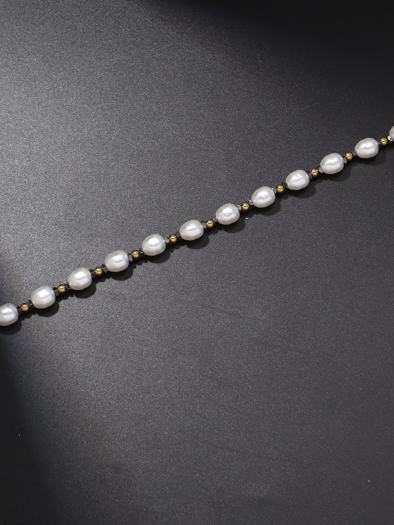 Simple Stainless Steel Mini Pearl Womens Necklace