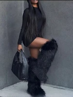 Women's Over-The-Knee Boots High Boots Winter New Fox FurSnow Boots And Cashmere Women's Boots Leg Warm Boots Non-Slip Soles 4