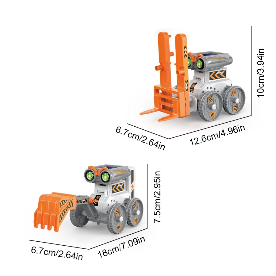 Diy 7-In-1 Solar Energy Robot Children's Toy Excavator Lift Drilling Machine Deformation Panel Power Supply Model for Boys Gift