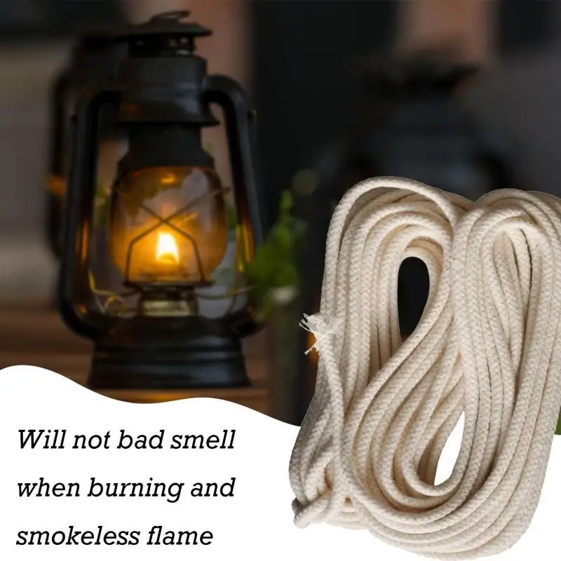 Round Cotton Alcohol Wick 2mm/3mm/4mm/5mm/6mm/8mm Cotton Oil Lamp Wicks Burner For Glass Oil Lamps Accessories oil lamp wicks