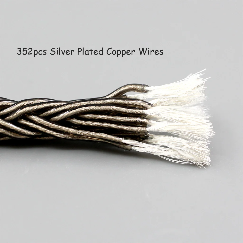 16 Core Earphone Cable Grey Silver plated For ATH-L5000 ATH-AWKT Audio Technica ATH-ADX5000 ATH-MSR7b 770H 990H A2DC Headphone