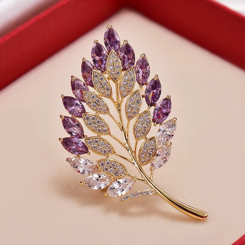 Peasimy Crystal Rose Flower Brooch - Rhinestone Floral Pin For Women, Bridal Wedding Jewelry Gift