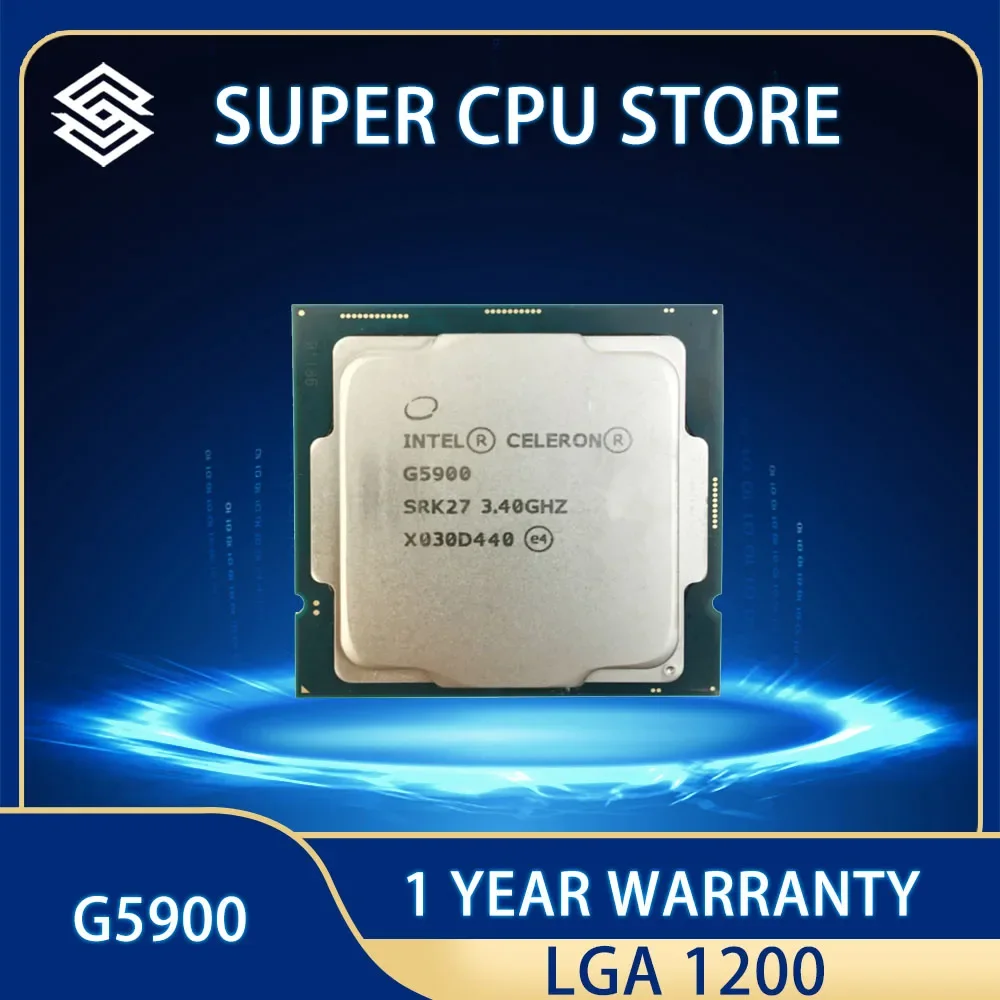 Ъемный процесintel Celeron G5900, 3,4 ГГц, ный процессор, 2 Мб, 58 Вт, LGA 1200