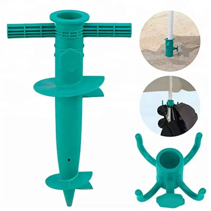 1PC Umbrella Base Adjustable Plastic Sun Beach Patio Sand Ground Fixing Tools Anchor Stand Spike Auger Keep Holder Garden Access
