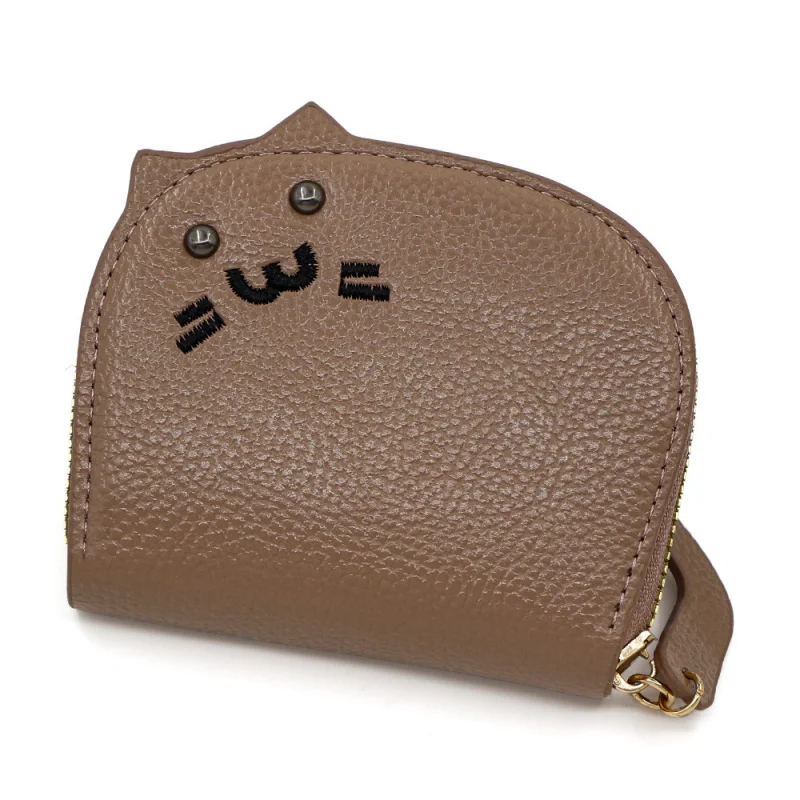 Lychee Pattern Kitten Shell Expanding Card Holder Large Capacity Certificate Holder Clutch Zipper Coin Purse Small Card Hold