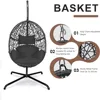 Swing Egg Chair Bird Cage Bird Nest Chair with Stand Comfortable Cushion Outdoor Rattan with Sturdy Metal Frame UV-Resistant 6