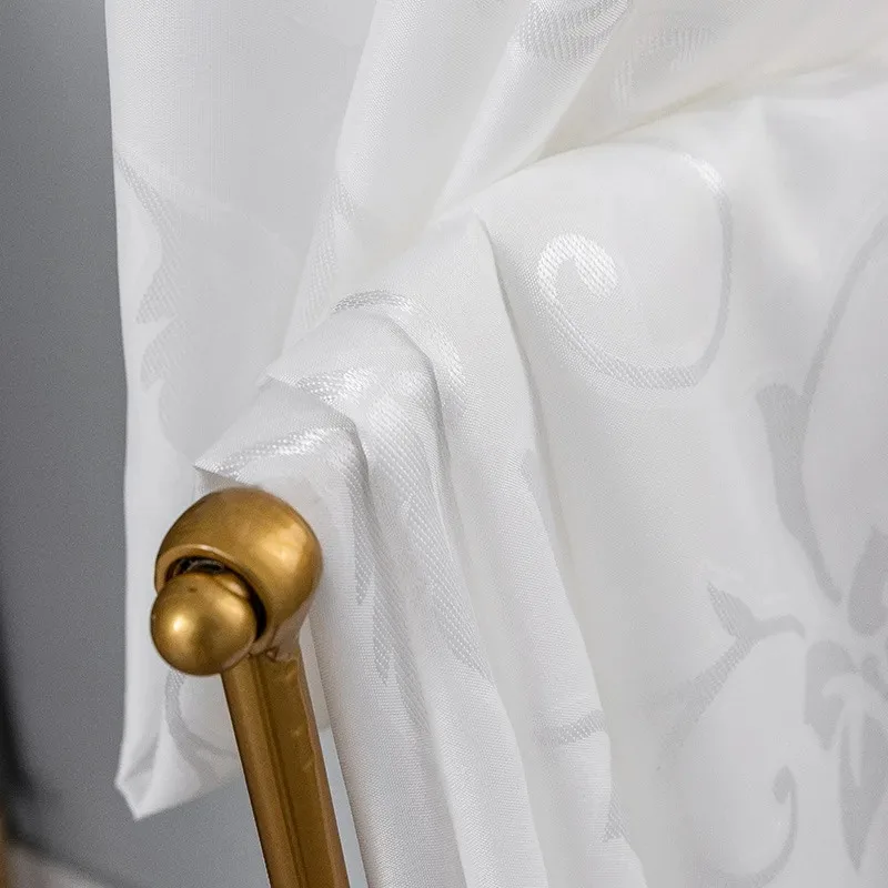 Rideau de porte et fenêtre en tulle jacquard blanc moderne, rideaux de style américain pour salon, salle à manger, chambre à coucher, luxe, haute ériques