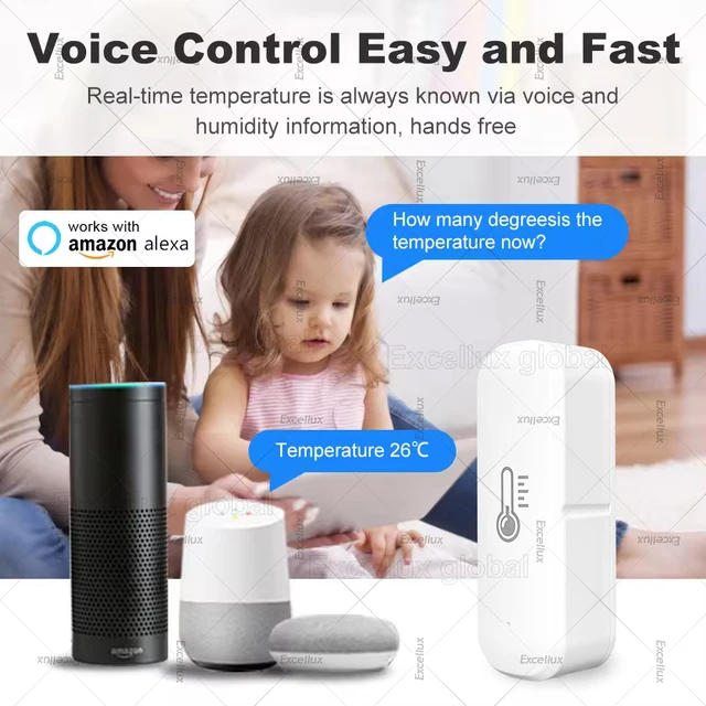 Tuya Smart Temperature Humidity Sensor Indoor Hygrometer Controller Monitoring Works with Smart Speaker Alexa Amazon Google Home 3