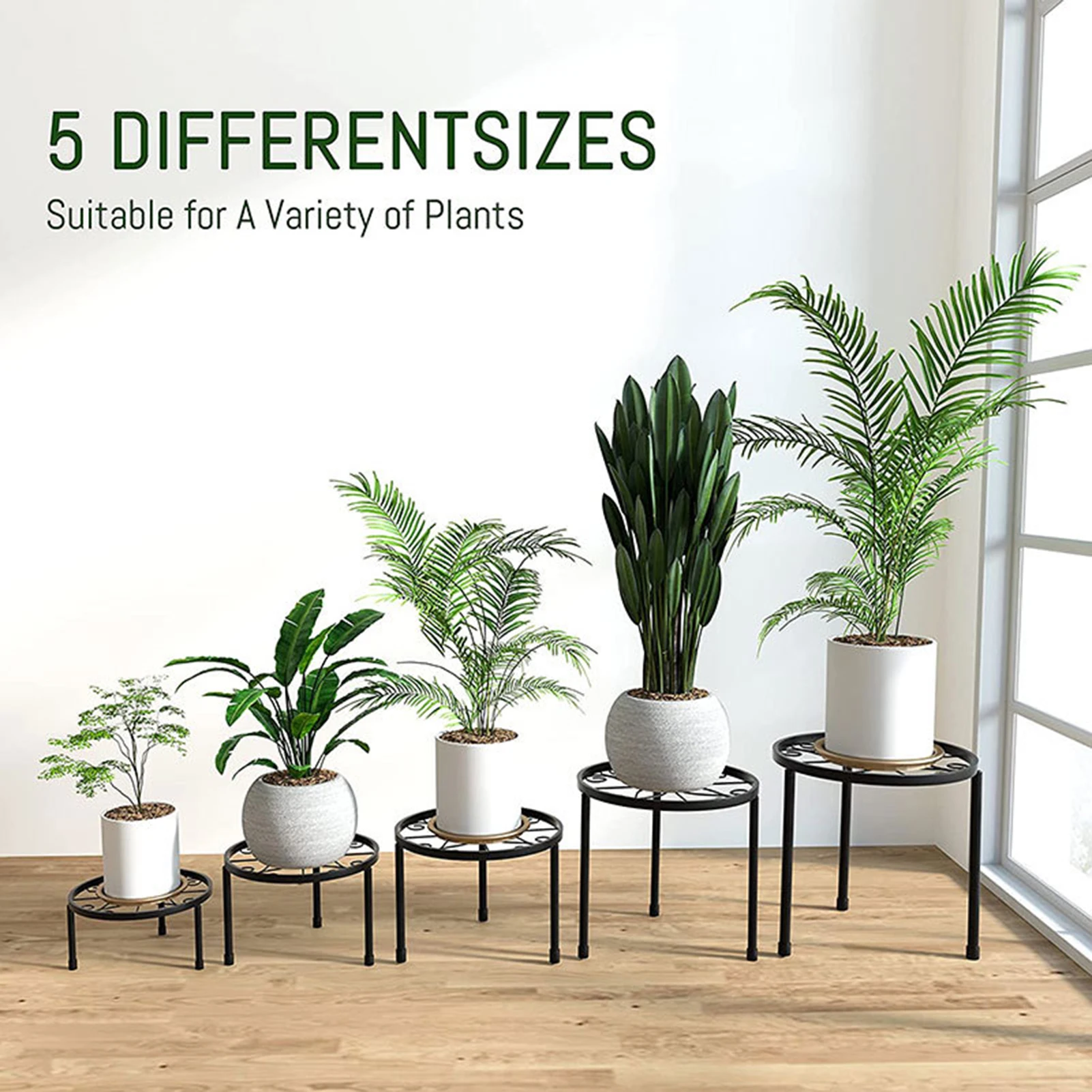 

5pcs Stand For Flower Pots Iron Art Pot Holder Plants Stand Flowerpot Holder Garden Pots Planters Indoor Outdoor Home Decor