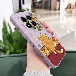 Charming Cat-Themed Silicone Phone Case for Poco F6 Pro (Light Purple 1)
