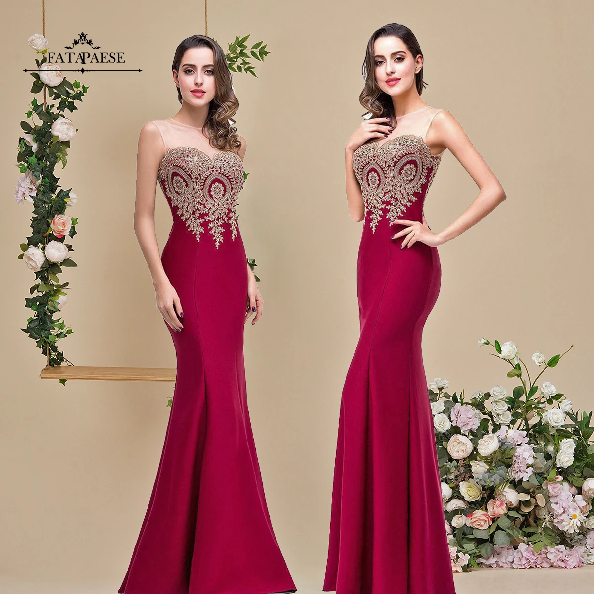 

FATAPAESE Sweetheart Lace Appliques Mermaid Evening Dresses Floor Length Party Sexy Dresses Formal Gown robe de soiree Vestid