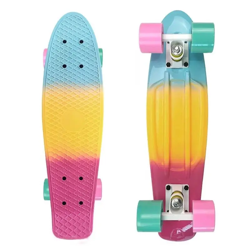 

Penny Board, Mini Cruiser Skateboard for Children, Colorful Plastic Deck, Long Board, Fish Skateboard, Sport Scooter, 22"