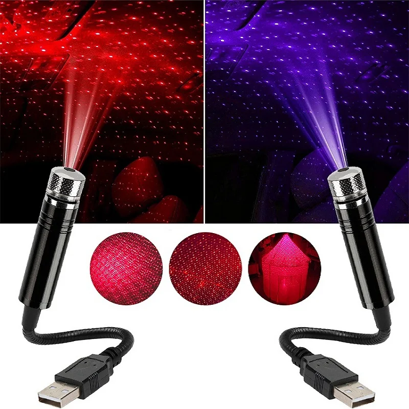 

Romantic Starry Sky Night Light 5V USB Adjustable Galaxy Star Projector Lamp For Car Roof Room Ceiling LED Atmosphere Light