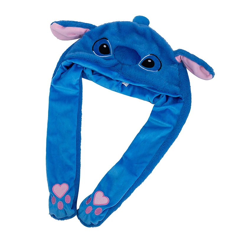 Hot Sale Cute Stitch Ear Moving Up Hat Women Girls Funny Cap Rabbits Ears Winter Lovely Plush Hat