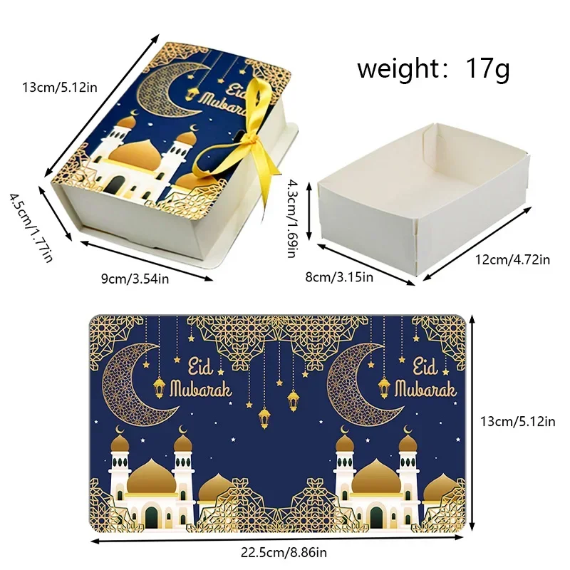 10-100 Pcs 2025 Islamic Muslim DIY Party Gift Boxes Eid Decoration Candy Boxes Ramadan Decorations Party Gifts Candy Boxes