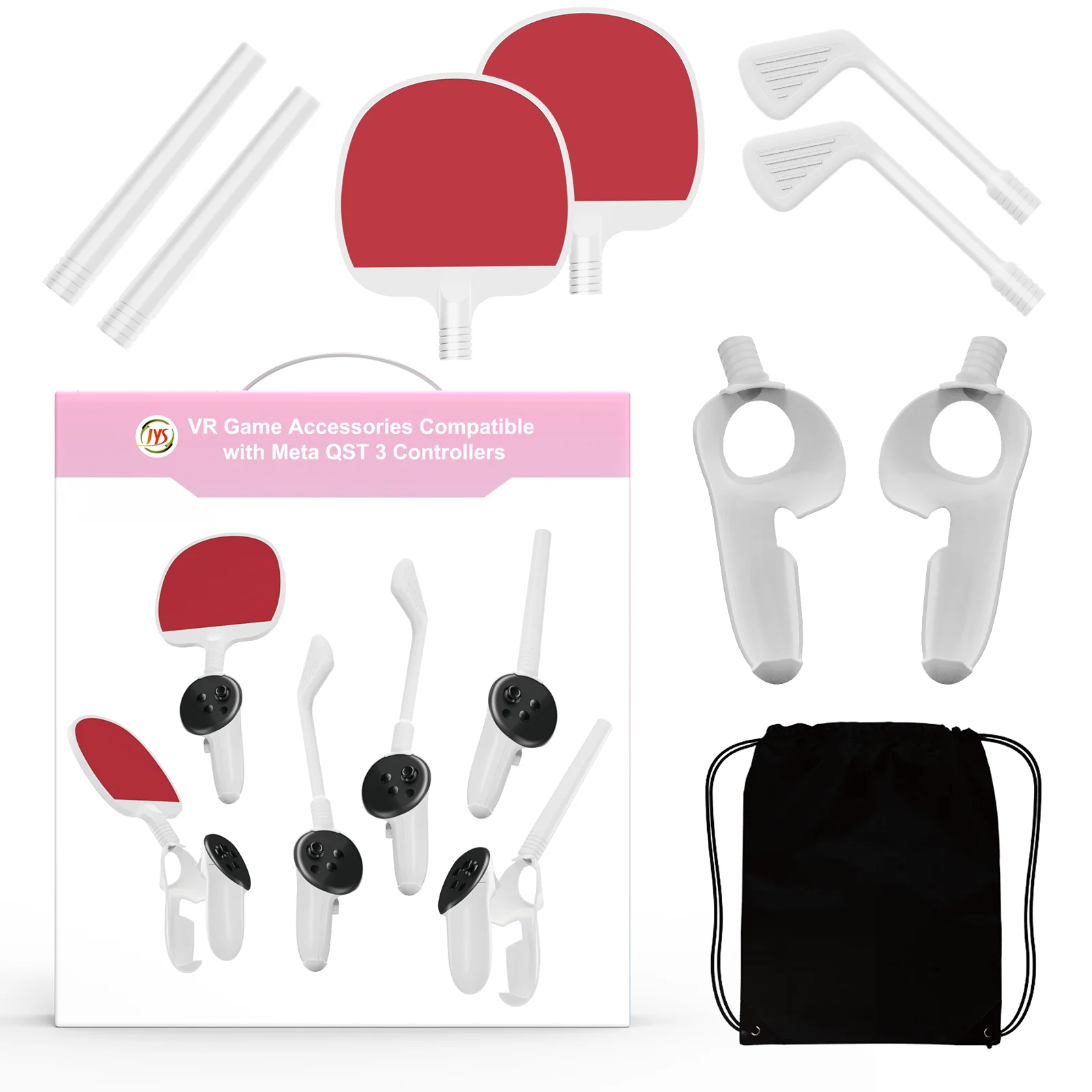 The Meta Quest3 VR Controller's Tactile Gaming Sports Set, with Table Tennis Racket Stick Game Accessories for Quest3 VR Gamepad