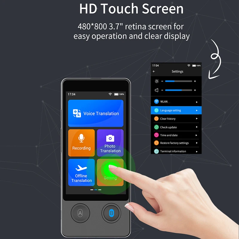Voice Translator Language Translator Precise Offline Translator 144 Languages Real-time Voice Portable Text Camera Wireless Picture Translation