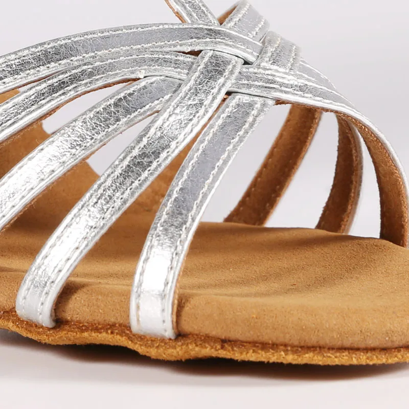 Women Latin Dance Shoes BD 217 Sliver Golden Napper Leather Sole Ladies Salsa Ballroom Dancing Shoes Sandal Dancesport Shining 6