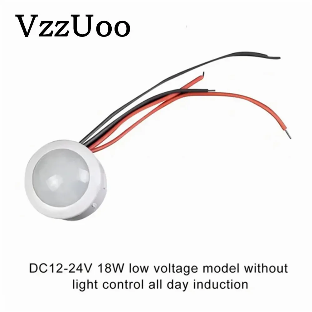 VzzUoo DC 12V 24V PIR Infrared Motion Automatic Sensor Detector Smart IR Light Switch Human Body Induction Indoor Outdoor Lamp