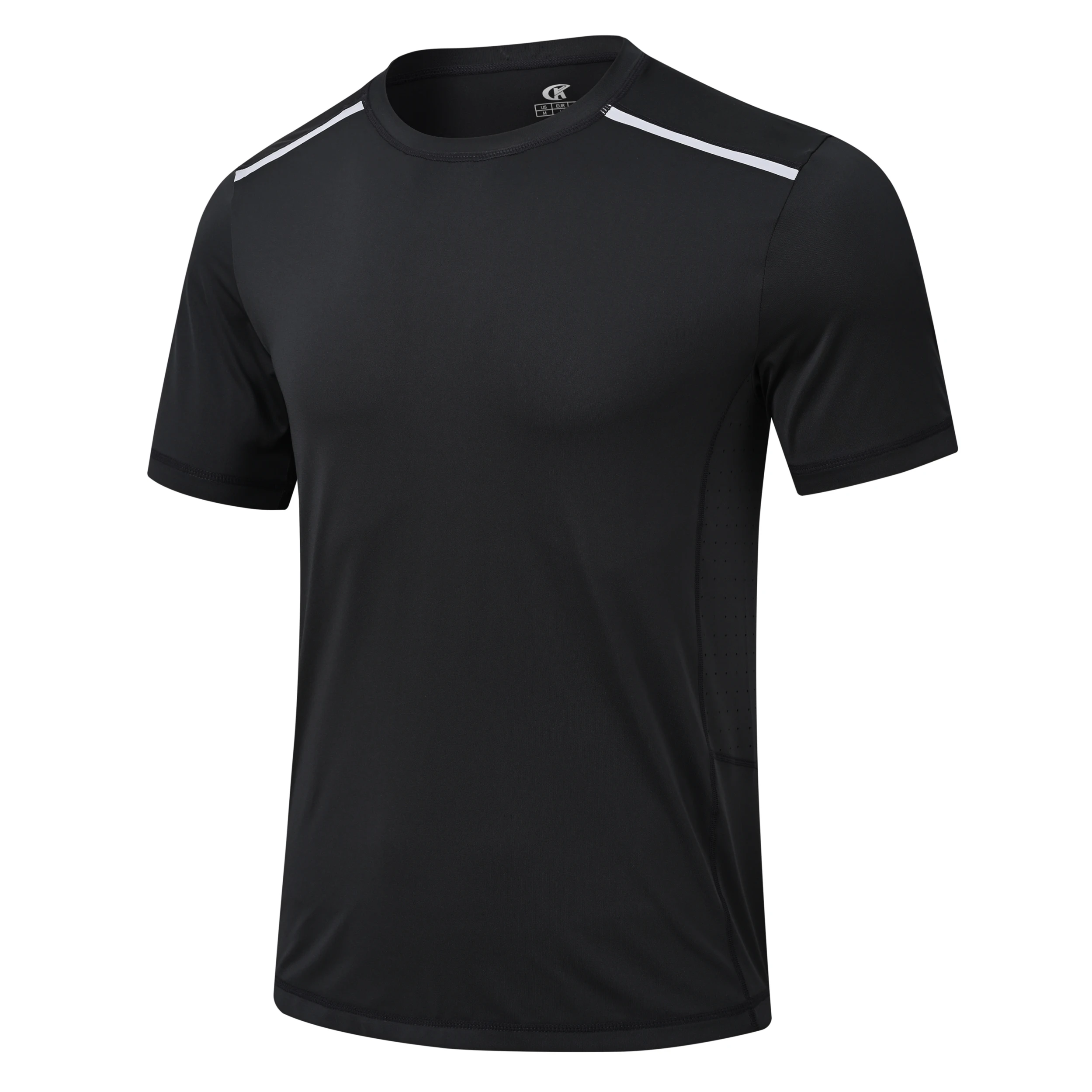 UPF 50+ Herren-Kurzarm-Sport- und Fitness-T-Shirt mit seitlichen atmungsaktiven Löchern für Fitnessstudio, Outdoor, Laufen, Sport, T-Shirt, Trainingsoberteile – Detail 18