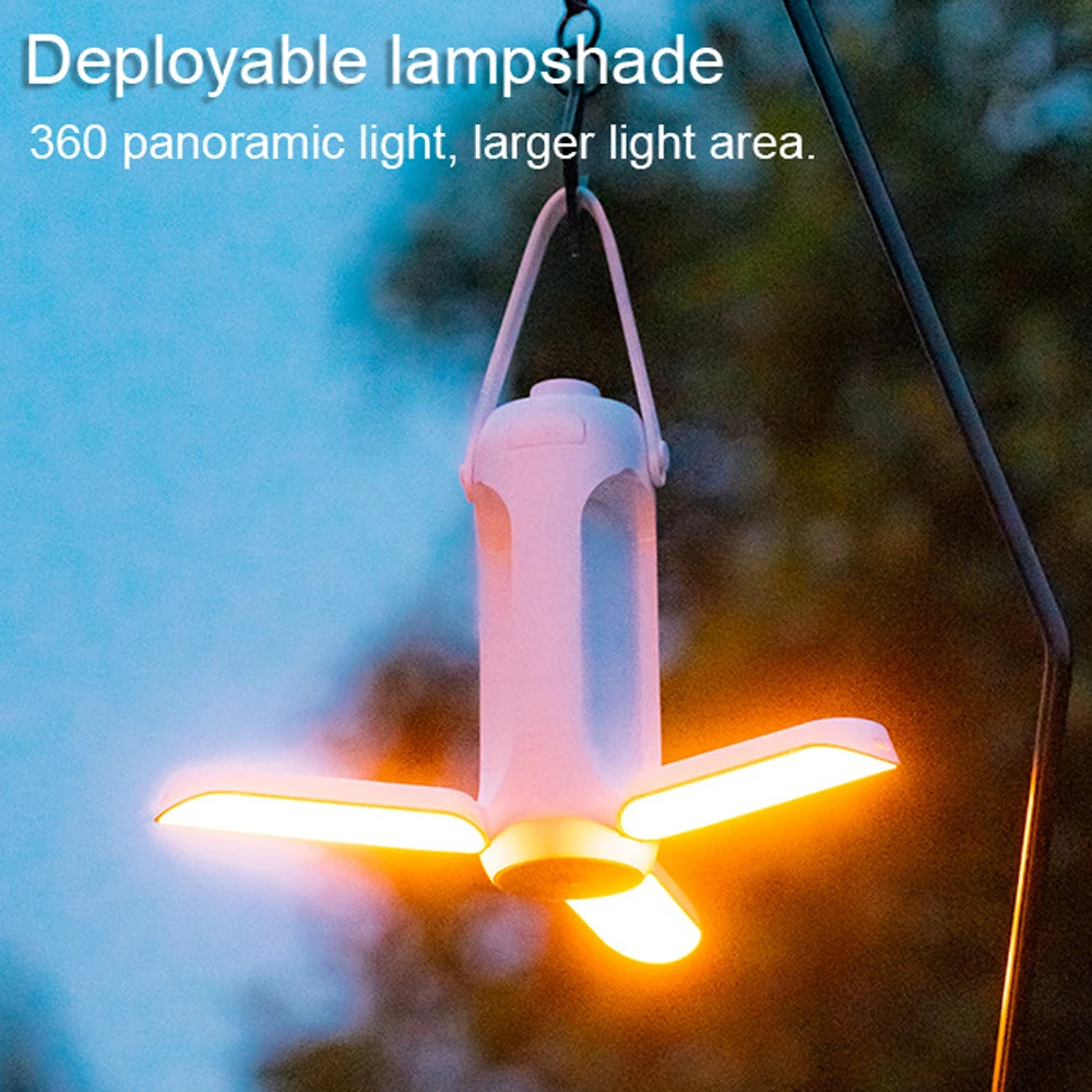 

Multifunctional Camping Lamp 3 Color Light Stepless Dimming 10000mAh Large Capacity Deployable Lampshade night light