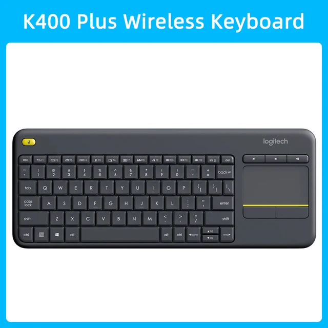 Logitech K400 Plus Wireless Touch Keyboard, Easy Media Control, Built-in Touchpad, Keyboard For PC-connected TV, Windows - AliExpress