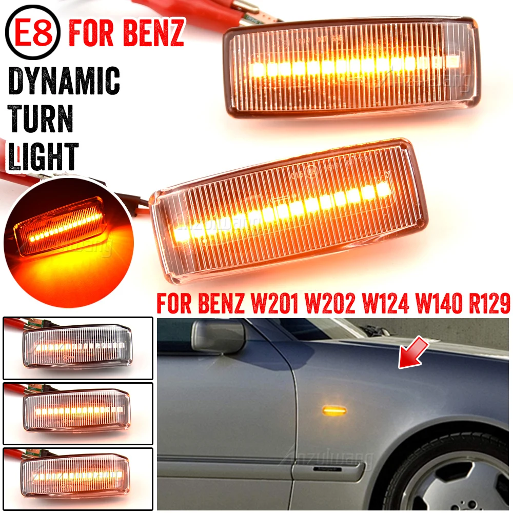 

Led Dynamic Side Marker Turn Signal Indicator Light Blinker For Mercedes For Benz C E S SL CLASS W201 190 W202 W124 W140 R129