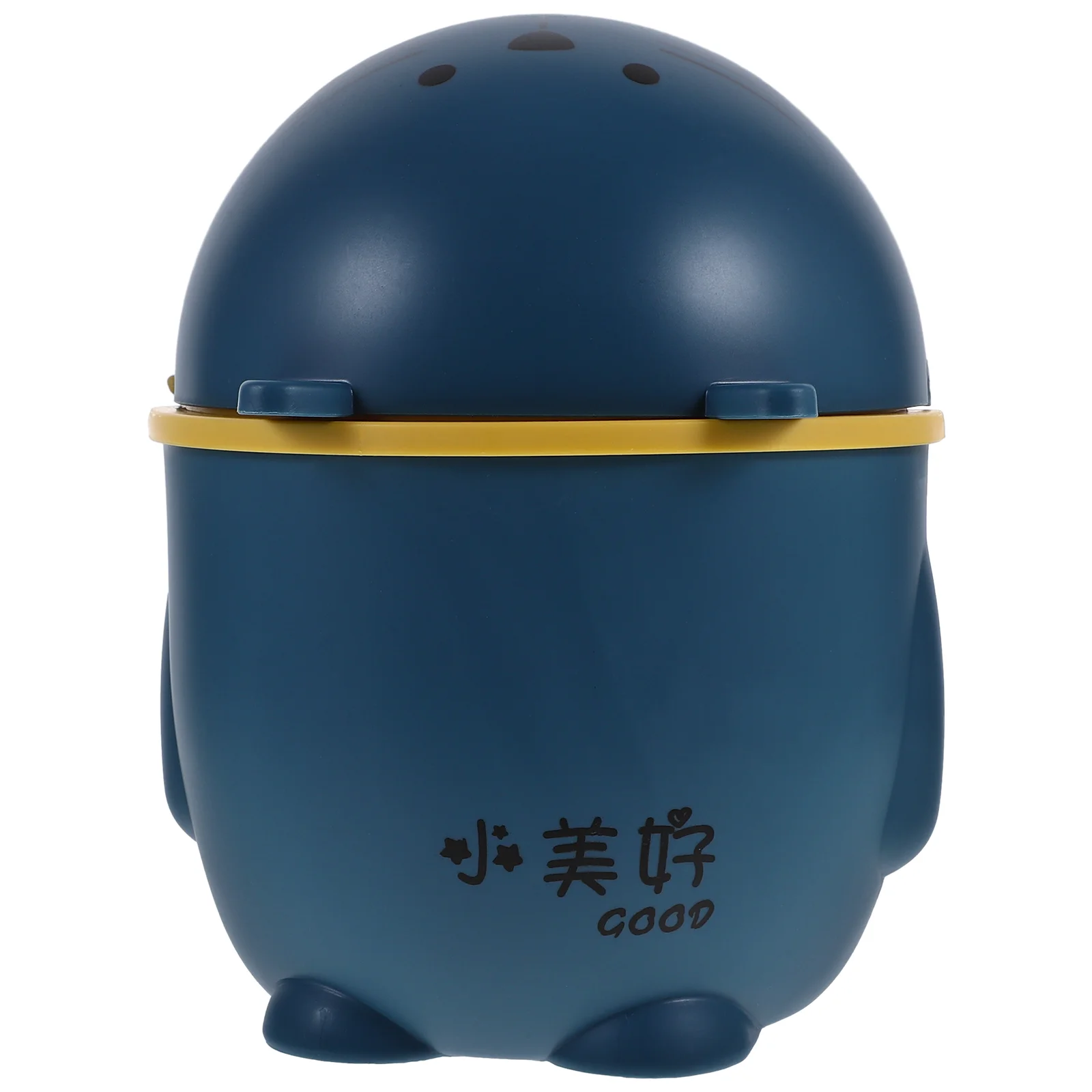 

Trash Can with Lid Desktop Small Cartoon Waste Bin Rubbish Basket Storage Trashcan Office