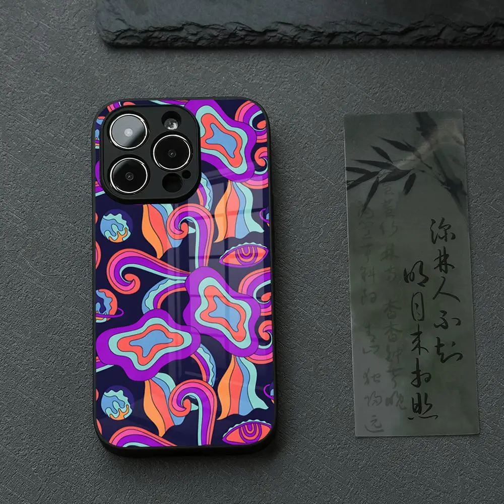 Luxurious Glass Phone Case with Emilio Pucci Design Pattern