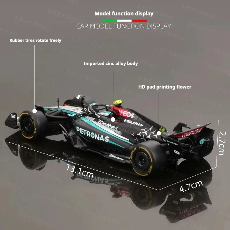 2024 New Arrival Original Bburago 1:43 Mercedes-Amg W15 Mclaren MCL38 Monaco Alloy Miniature Diecast Car Model Toy Birthday Gift 2