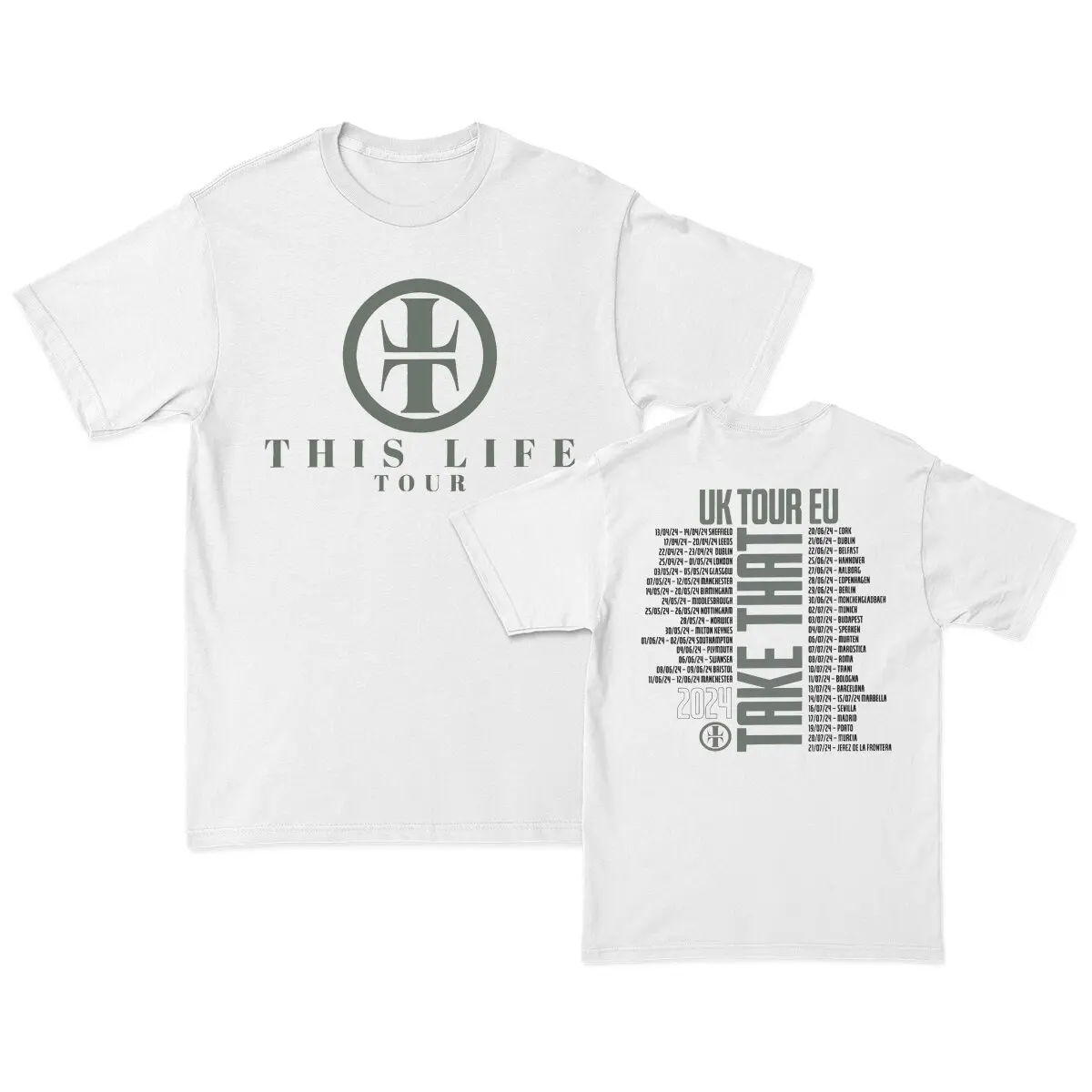 

2024 двухсторонние футболки Take That Life On Tour, хлопковая одежда рок-группы, Винтажная футболка с коротким рукавом и круглым вырезом, оригинал