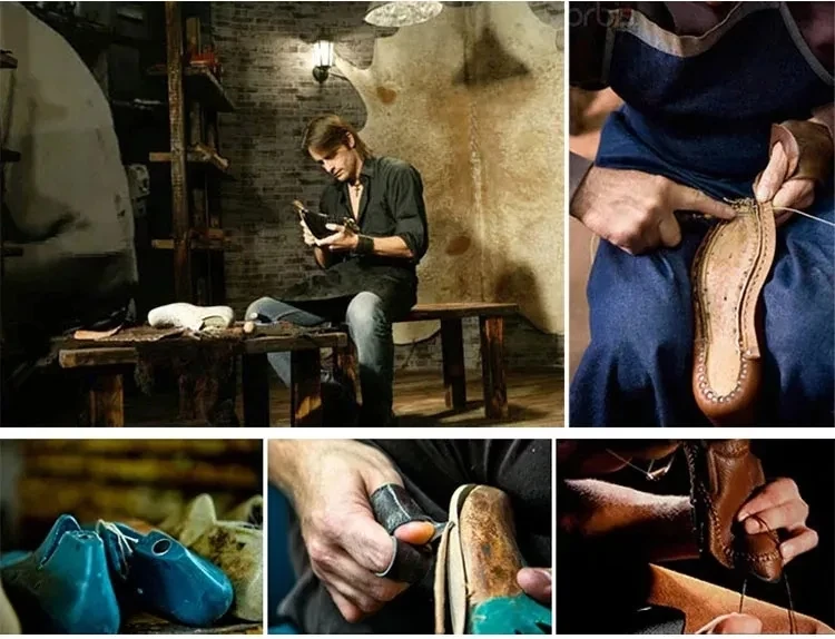 Lässige Sommerschuhe aus Leder 2024, Herren-Slipper aus echtem Leder mit einem Fuß, atmungsaktiv und modischem Business-Stil – Detail 1