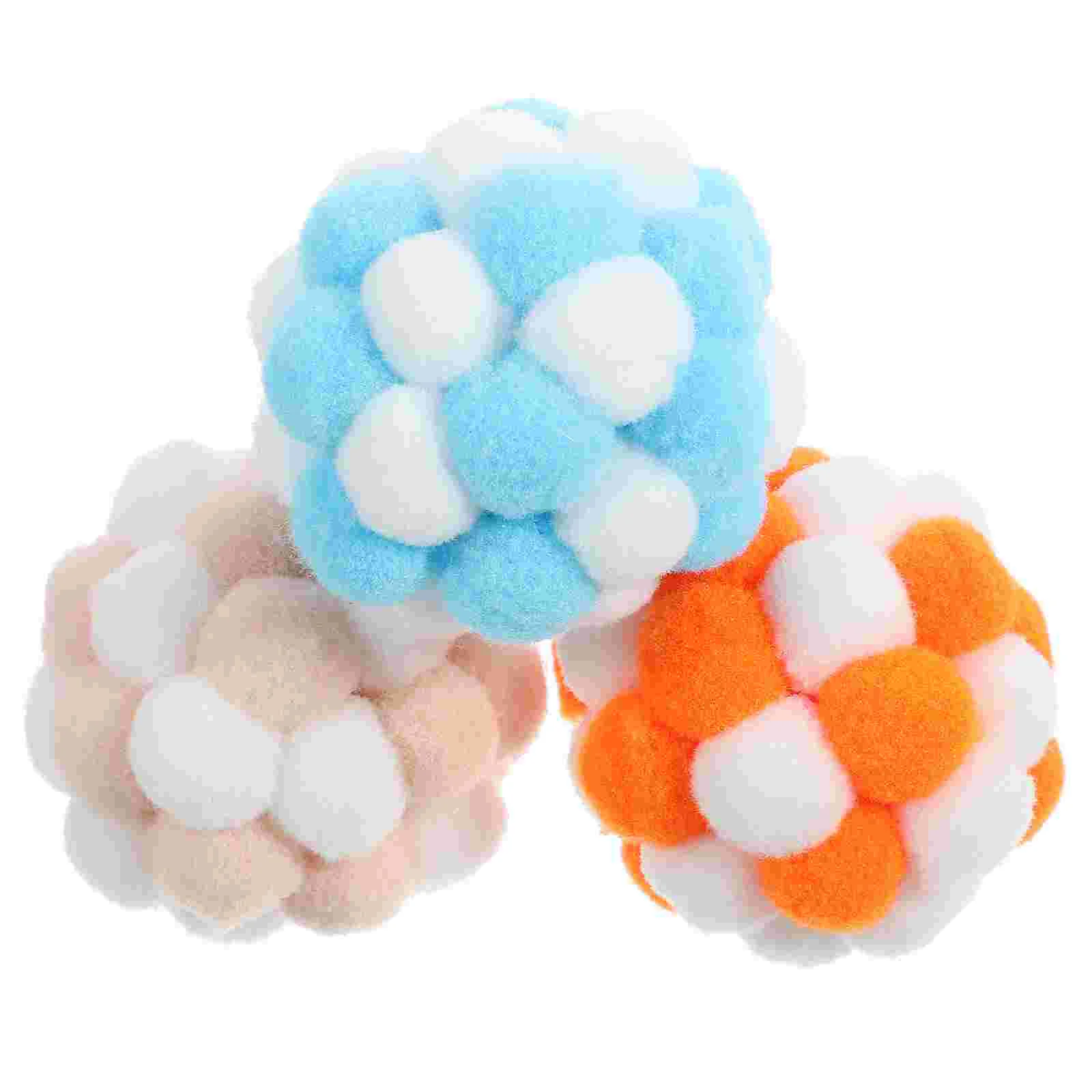 

3pcs Cat Toy Balls Interactive Cat Balls Kitten Training Playing Ball with Inner Bells