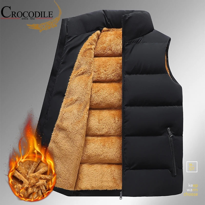 Fleece Warm Vest For Men thick cotton sleeveless Men autumn winter fashionable vests sleeveless vests sleeveless vest