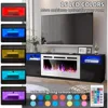 70inch Fireplace TV Stand for TVs Up to 80" with 36" Electric Fireplace,TV Console for The Living Room,Media Console Table，Black 3