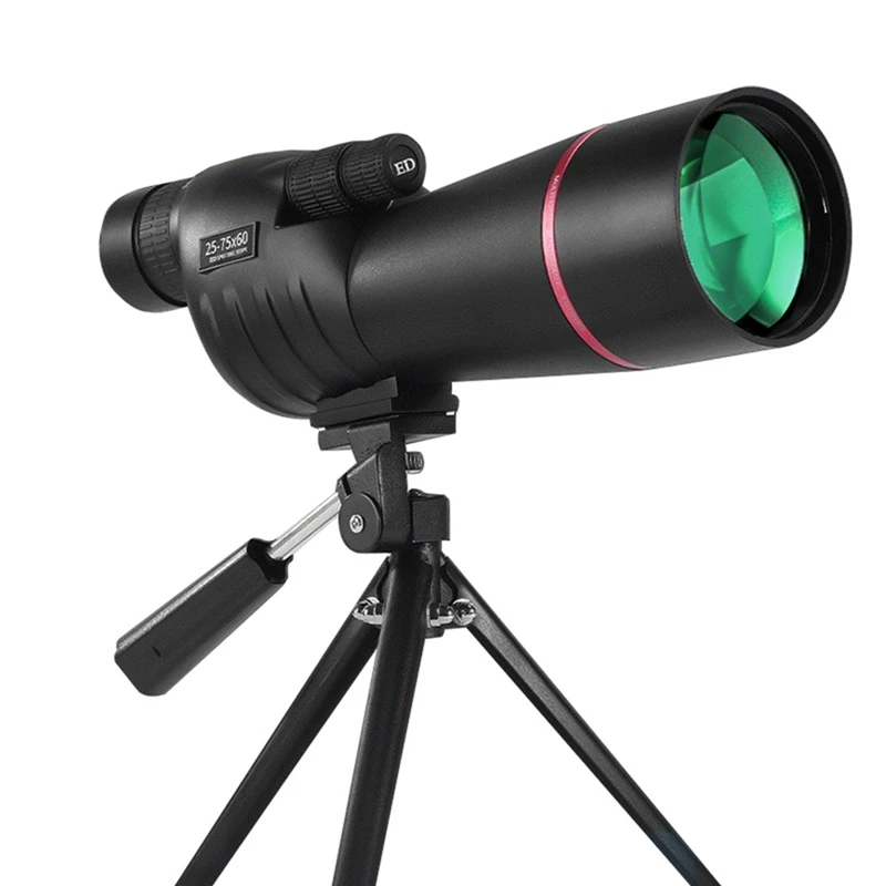 

Top!-Zoom 25X-75X Spotting Scope HD Monocular Powerful Telescope Waterproof Long Range With Tripod For Bird Watching Camping
