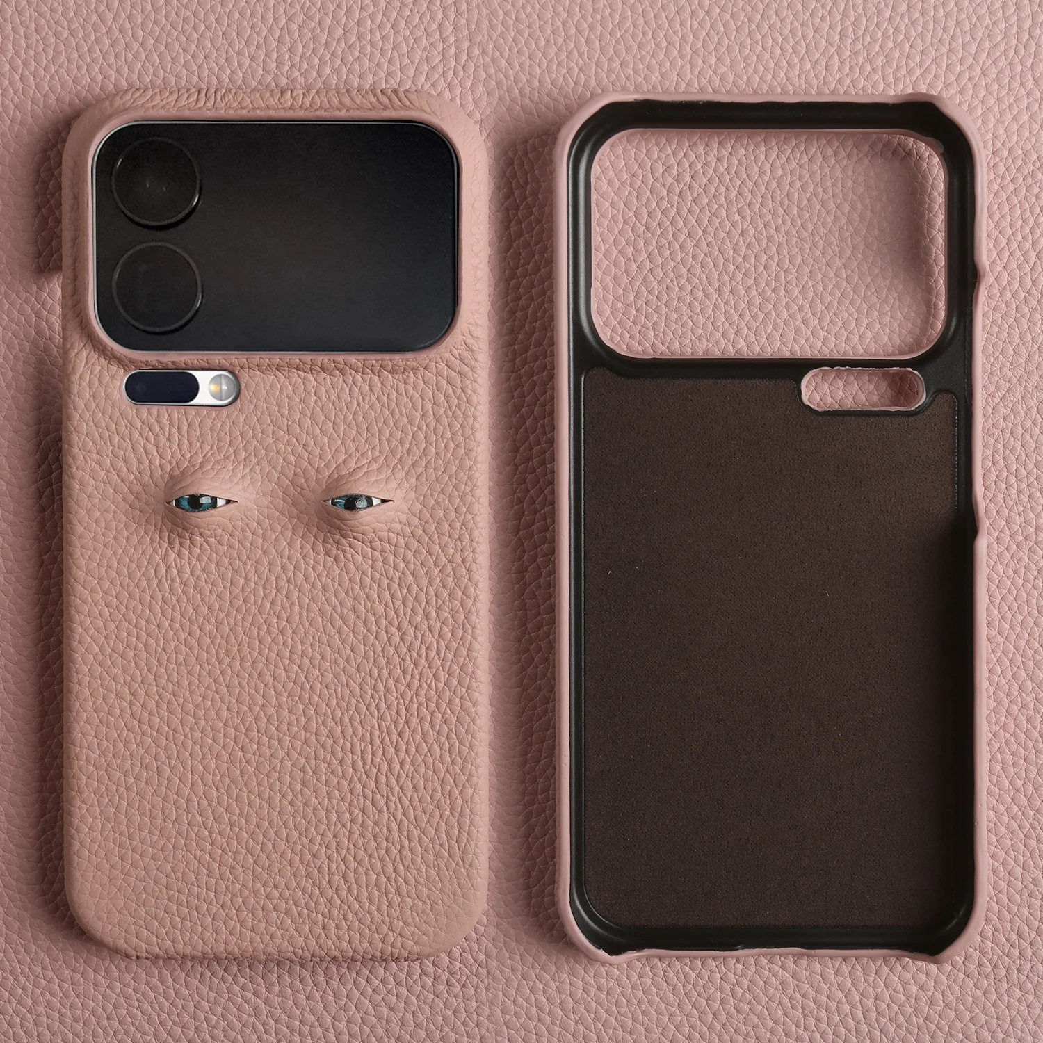 Unique Eye Design Genuine Leather Phone Shell - Personal Back Protective Case